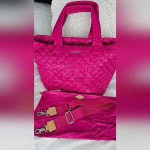 MZ Wallace Medium Metro Tote Deluxe In Fuschia Sequins NWOT